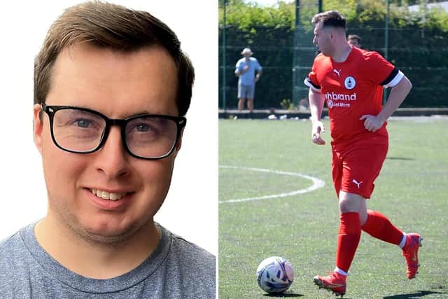 Michael Palmer, 23, collapsed while playing football at Crowland FC in Peterborough, on February 25.