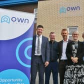 Colin Marks, head teacher at Orton Wistow primary, Trevor Goakes, executive deputy head, Nick File executive deputy head, Becky Ford, head teacher at  Woodston primary, Stuart Mansell, trust CEO and Neil Reilly head teacher at Nene Valley primary, celebrate their success
