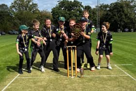 Newborough Under 11s celebrate their County Final win. Photo Gary Mills