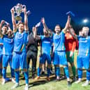 Peterborough Sports celebrate their Maunsell Cup Final win over Posh this week. Photo: James Richardson.
