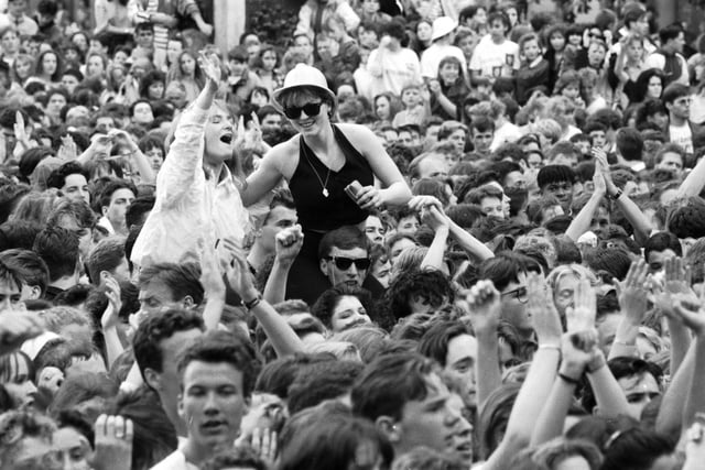 The crowd in George Square for the Glasgow's Big Day concert in June 1990.