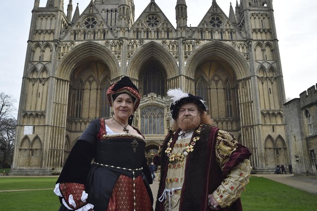 Henry VIII and Katharine of Aragon at Peterborough Cathedral.