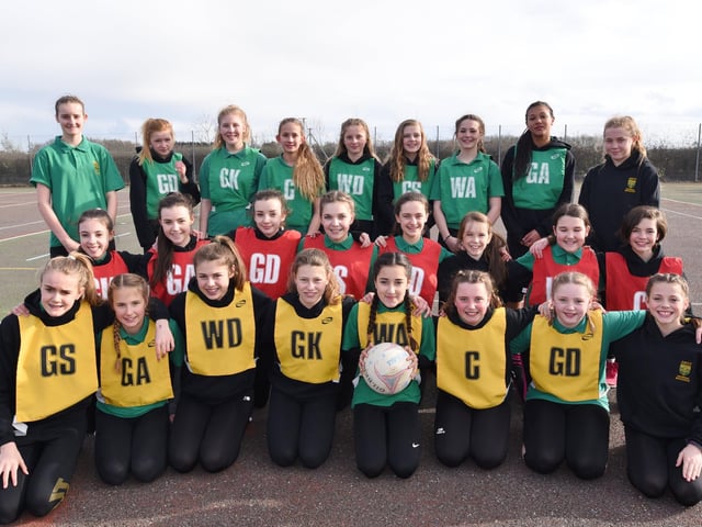 An Arthur Mellows Village College team at a netball tournament held at the college.