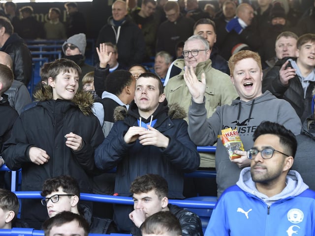 Posh fans pics enjoy the 5-2 win over Plymouth.