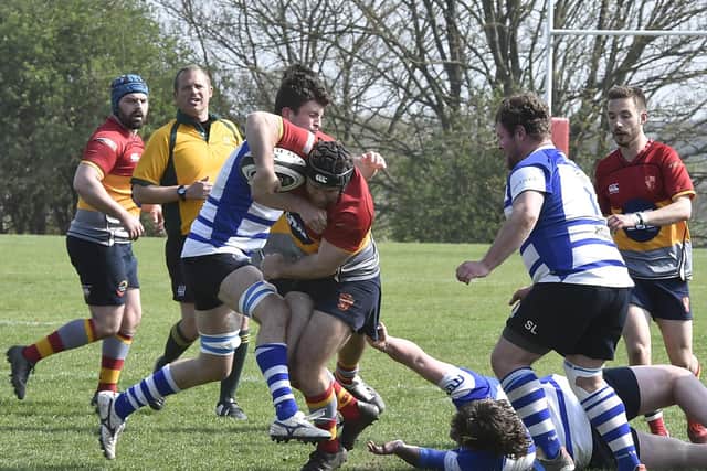 Hat-trick hero George Offer in action for Borough against Kettering. Photo: David Lowndes.