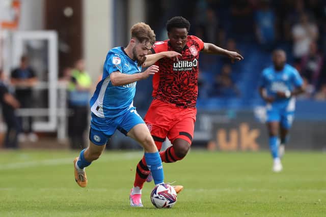 Cian Hayes in action for Posh against Huddersfield Town. Photo Joe Dent/theposh.com