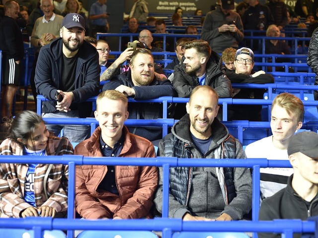 Peterborough United fans ahead of kick-off against Fleetwood Town last night.