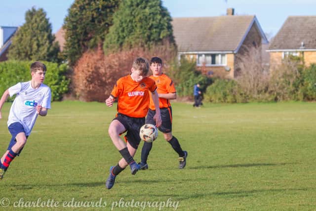 Aden Edwards in action for Nene Valley Under 16s against Werrington. Photo: Charlotte Edwards.
