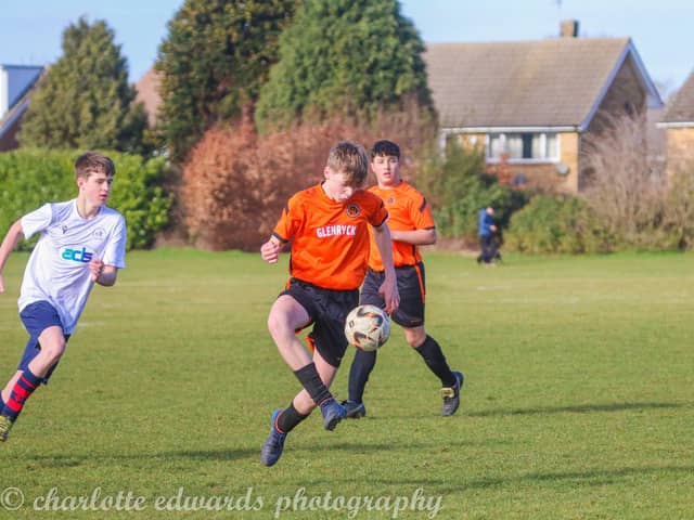 Aden Edwards in action for Nene Valley Under 16s against Werrington. Photo: Charlotte Edwards.