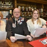 Launch of Werrington pub watch at The Dragon on Hodgson Avenue  -  Simone Loveridge (Three Horseshoes), John Lawrence (Blue Bell and Frothblowers) and Lauren Woods (The Dragon).