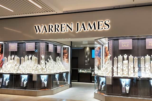 The new Warren James store in the Queensgate Shopping Centre, in Peterborough.