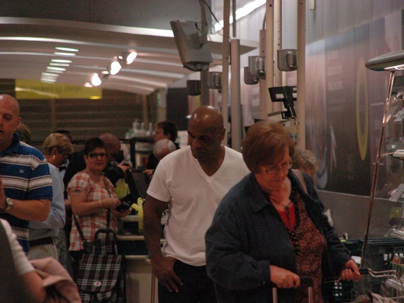 Mike Tyson buying a sandwich in M&S