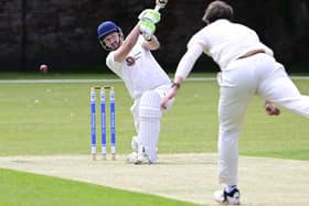 Sam Evison top scored fo Bourne with an unbeaten 40 at Sleaford.  Photo David Lowndes.