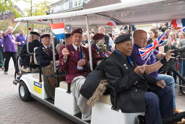 WW2 veterans who fought in the Netherlands were paraded through the streets of Wageningen on Thursday (May 5).