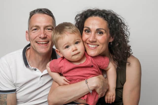 Dania with her son Rumi and husband Quinton