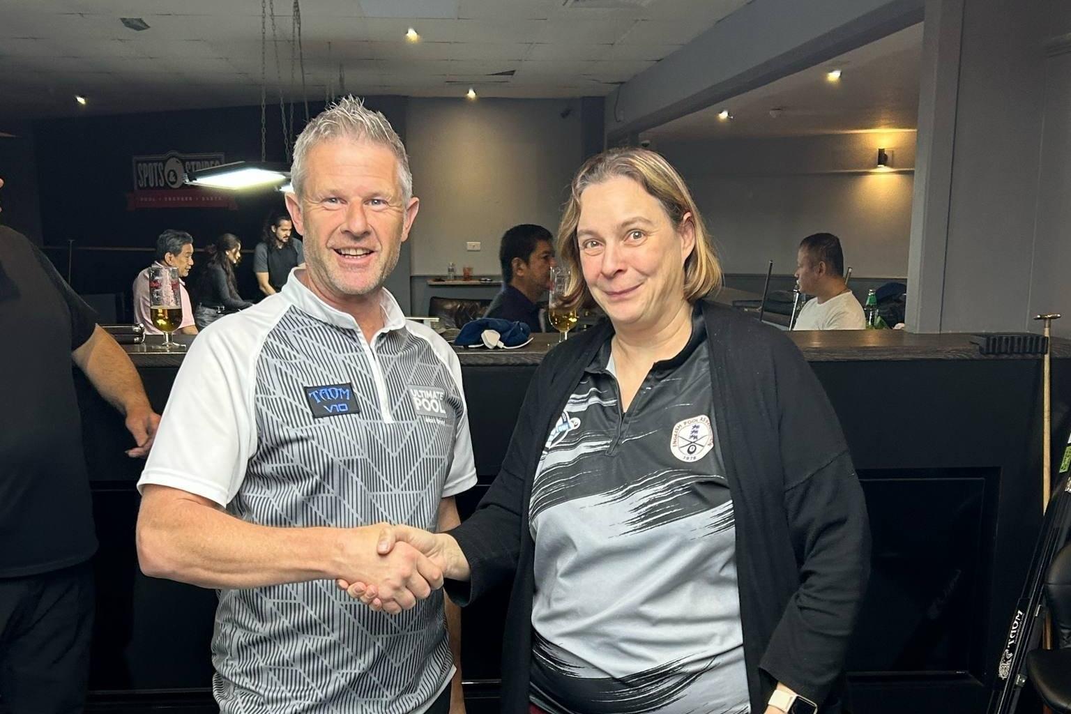 Local cue sports star successfully defends a big pool title in ...