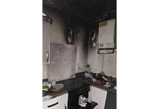 The damage caused in the blaze