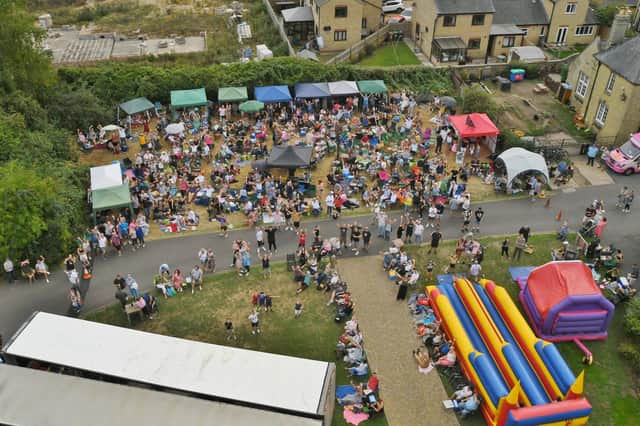 An aerial view of The Thorney Live Music Festival at Bedford Hall, Thorney.