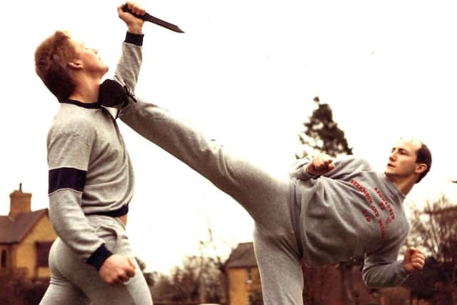 Dave during his world title-winning taekwondo days.