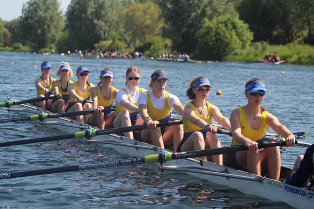 Erin Ansell-Crook, Wiktoria Szubzda, Kai’s Campo, Lottie Tasker, Alice Dovey, Devonne Piccaver, Sophie Bicknell and Emma Calver - winners of the Womens band 2 eight.