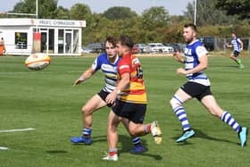 Ross Chamberlain (near) scored a try for Borough at Northampton Old Scouts. Photo: David Lowndes.