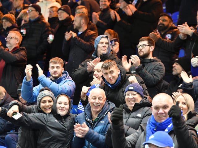 Peterborough United fans enjoy the big win over Northampton Town.