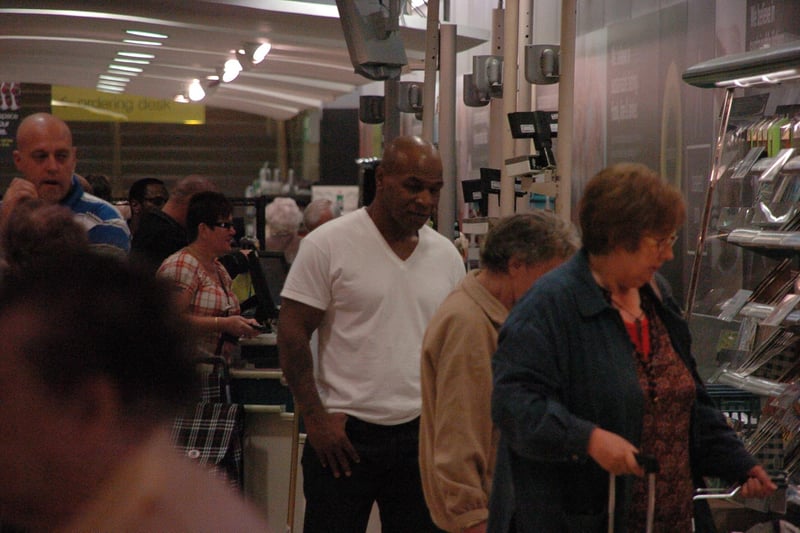 Mike Tyson buying a sandwich in M&S, Queensgate