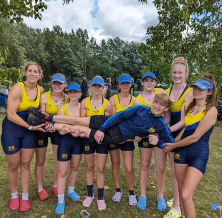 A winning City Womens eight, from the left, Devonne Piccaver, Sophie Bicknell, Erin Ansell-Crook, Wiktoria Szubzda, Emma Calver, Kaia Campi, Alice Dovey, Lottie Tasker with cox Harry Evison-Williams (front).