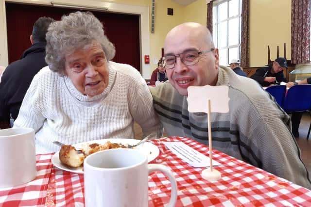 For Shirley Nutt, from Dogsthorpe, enjoys a meal at the centre with Martin.