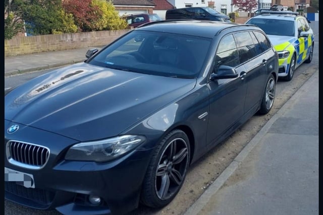 This BMW was reported as stolen. Officers located the vehicle - which led to two arrests being made. Enquiries are ongoing.