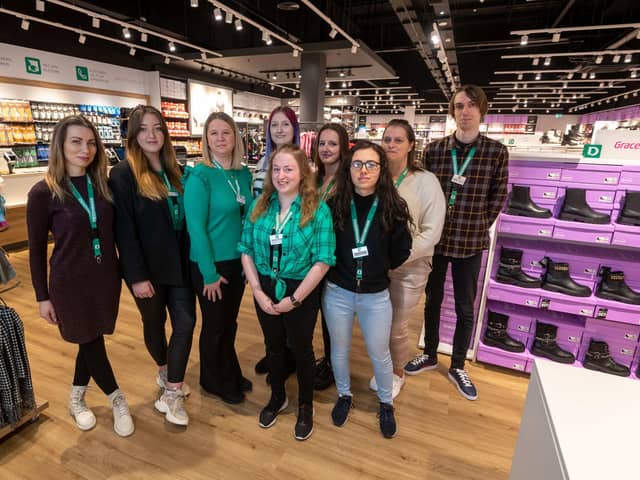 Staff at the new Deichmann store opening at Serpentine Green Shopping Centre in Hampton, Peterborough.