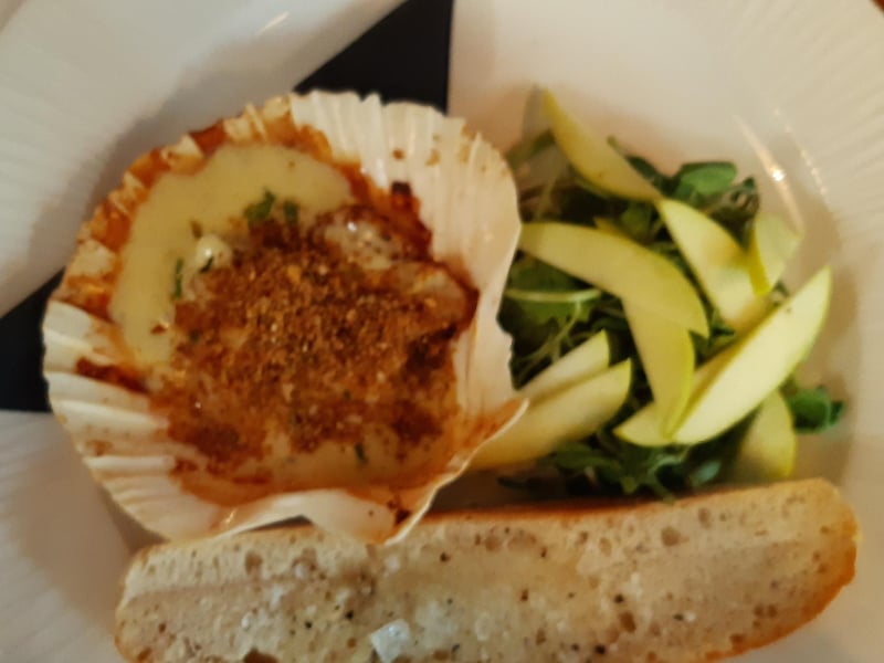 King scallops baked in blue cheese sauce  - from the new small plates at Middletons Steakhouse and Grill in Bridge Street, Peterborough