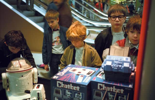 Chris' photo from 1984 of Gary Saunders (middle) in John Lewis.