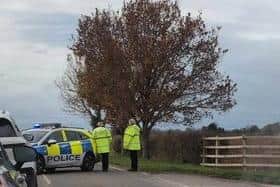 The police cordon in Ailsworth. Photo: Richard Graham