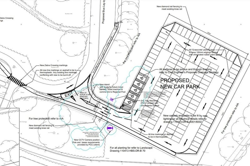 A map of the latest plans of the car park.