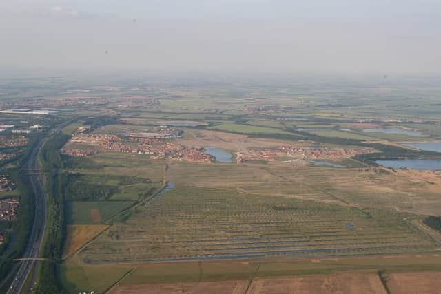 Aerial view of the Hampton area of Peterborough.