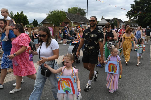 Werrington Carnival procession through the village