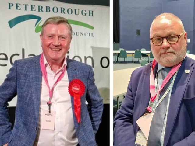 Dennis Jones, leader of the Labour group and Wayne Fitzgerald, leader of the Conservatives