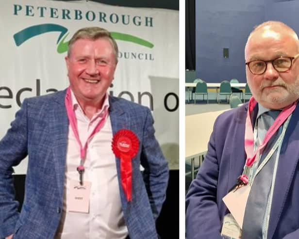 Dennis Jones, leader of the Labour group and Wayne Fitzgerald, leader of the Conservatives