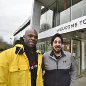 Del Singh and storyteller Jonah Batambuze who are making a short film about the Key Theatre