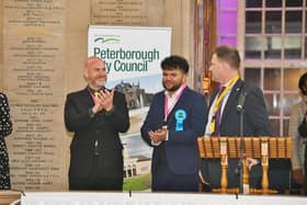 Simon Barkham (left) was last elected in 2023. Alex Rafiq (centre) is now his fellow ward councillor. Matt Gladstone (right) is chief executive of Peterborough City Council