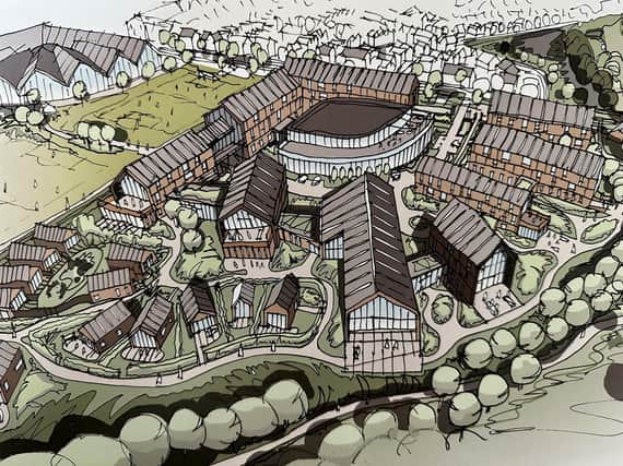 This image shows a section of the proposed development of the East of England Showground