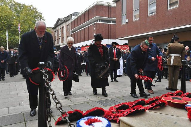 Remembrance Sunday parade and wreath laying at the City War Memorial.