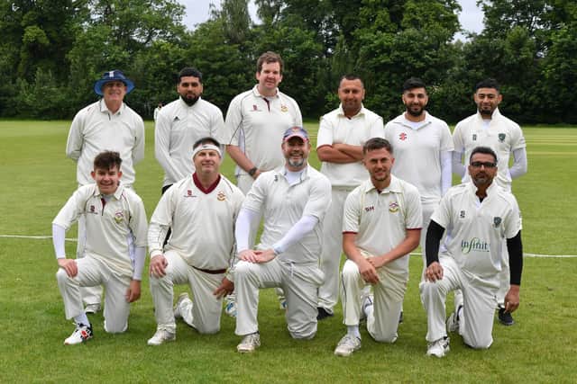 Bretton CC before defeat at the hands of Peterborough Knights. Photo David Lowndes.