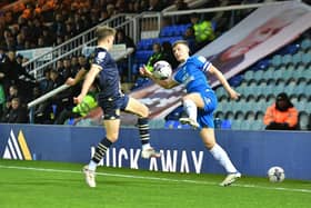 Harrison Burrows in action for Posh against Vale. Photo David Lowndes.