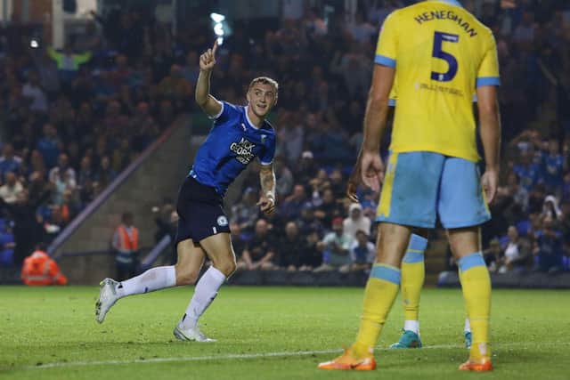 Jack Taylor of Peterborough United his goal against Sheffield Wednesday. Photo: Joe Dent/theposh.com.