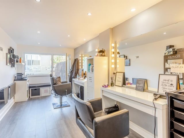 The workspace currently used as a home hair salon