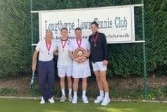 Men's Open Doubles fInalists, from the left, Tim Palmer, David Stevenette, Hans Seeberg and Toby Eldred.