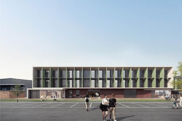 This image shows how the Green Technology Centre should appear once completed.