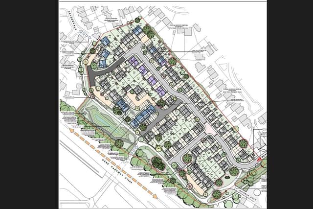 The site plan for the new development.